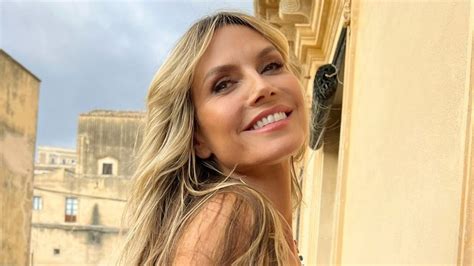 heidi klum nips|Heidi Klum suffers nip slip as she wears risqué tiny swimsuit